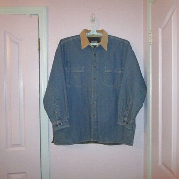 Vtg Wolverine Chore Jacket Mens Size XL Blanket Lined Denim Corduroy Collar Barn - Picture 1 of 12